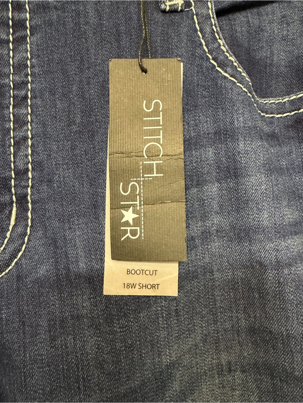 Stitch Star 18W Short Embellished Pocket Bootcut Jeans NWT Plus Size - Picture 2 of 9